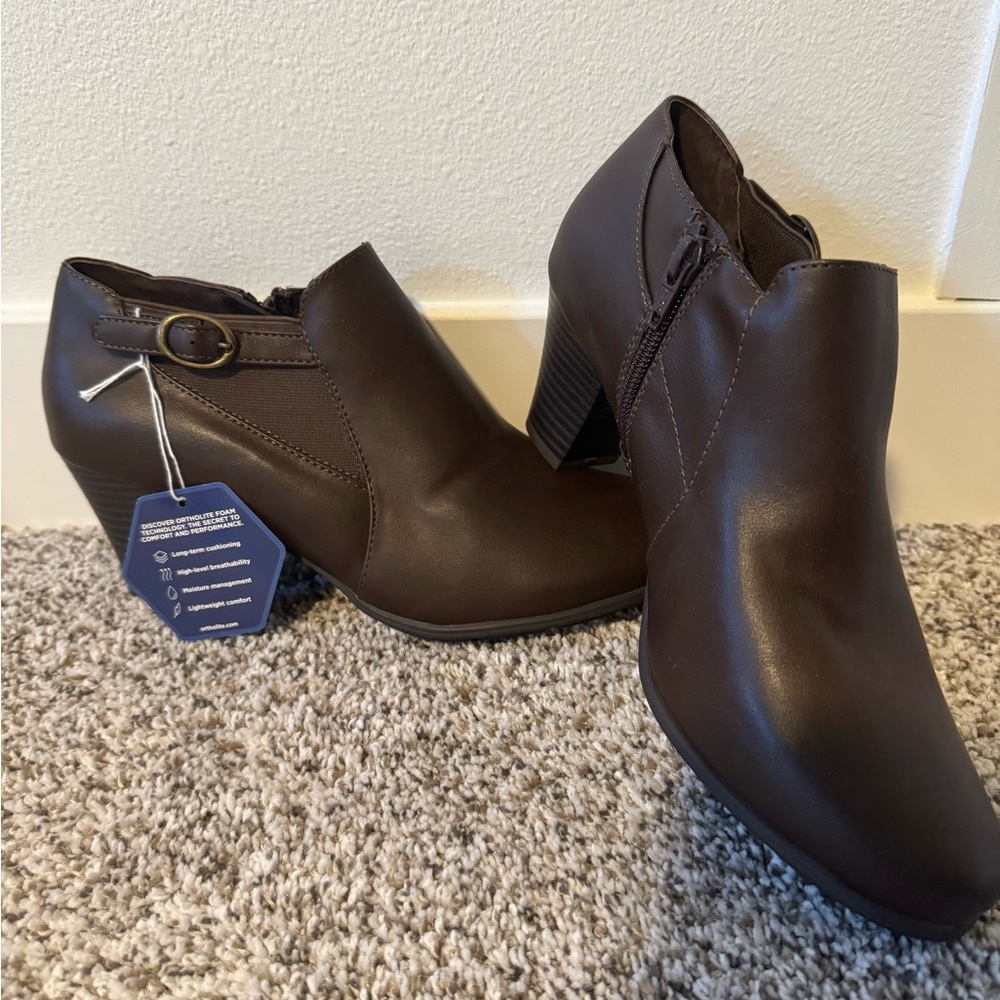 Croft & Barrow Dark Brown Ankle Booties